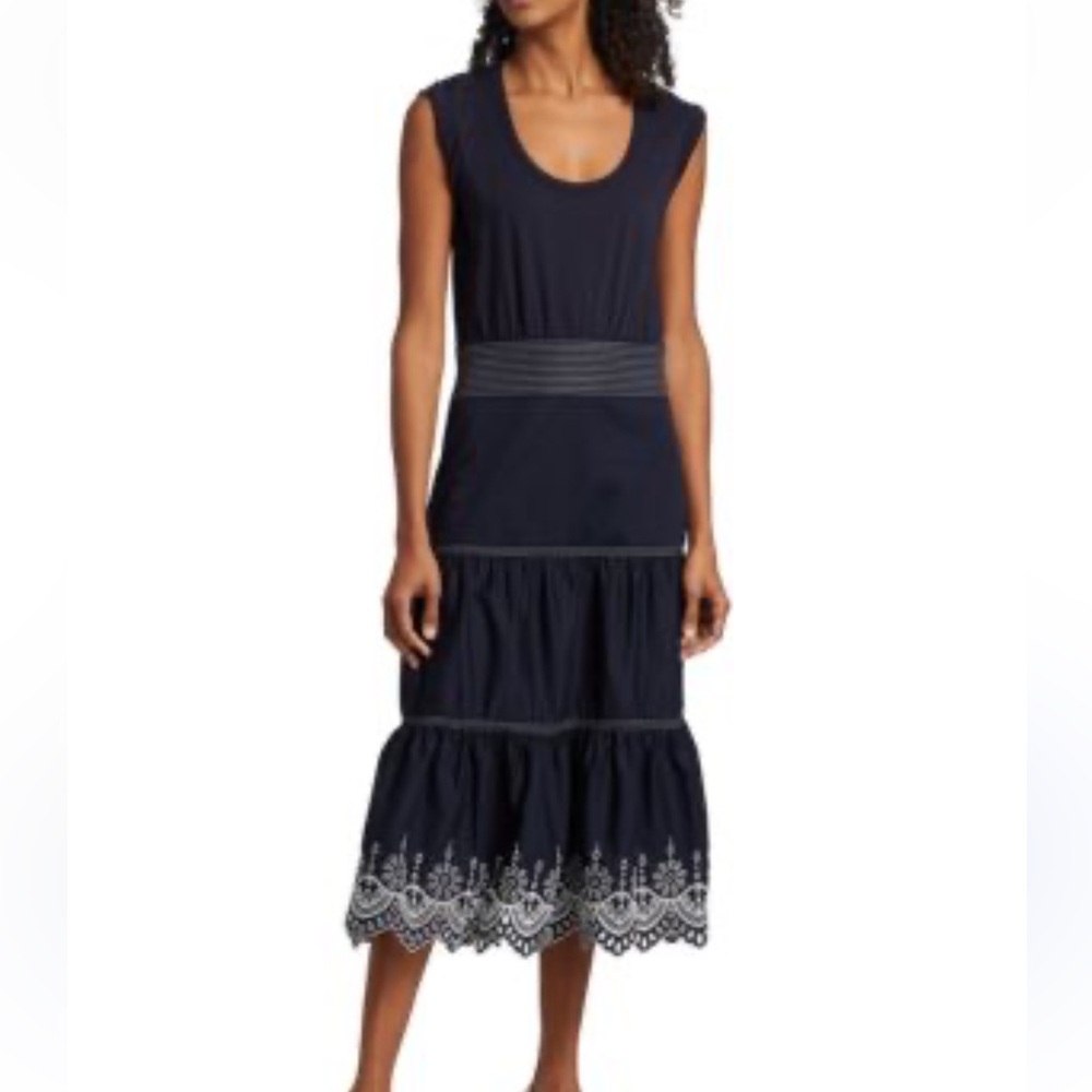 Veronica Beard Amaia Navy Midi Dress NWT